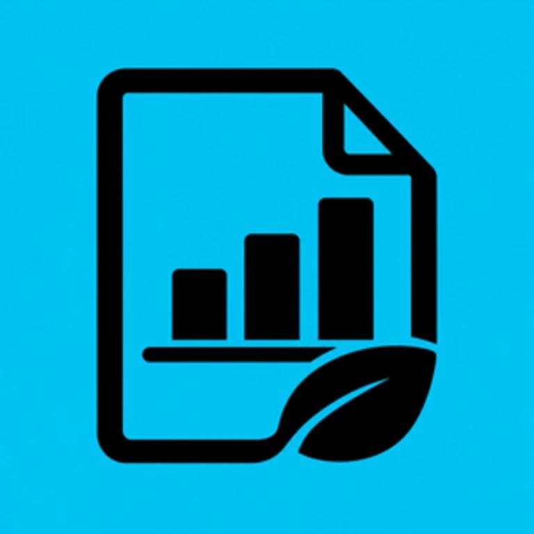 Informe ESG con gráfico de emisiones y hoja de sostenibilidad